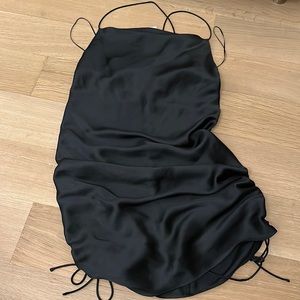 Zara black silk dress with tags
